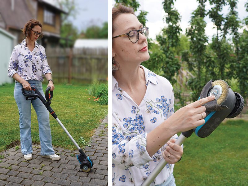 Akumuliatorinis trinkelių tarpų valytuvas “EasyWeed”. Nuotr. Lina Liubertaitė