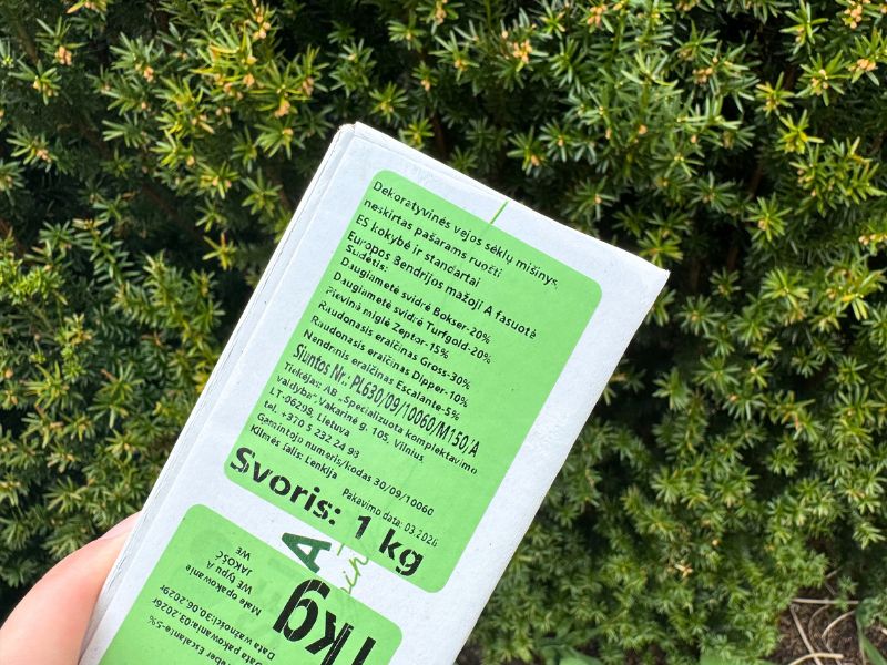 Renkantis veją, būtina skaityti mišinio sudėtį.